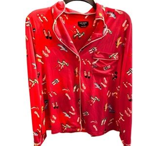 kate spade Pink  Pajama Top with Colorful Shoe Print